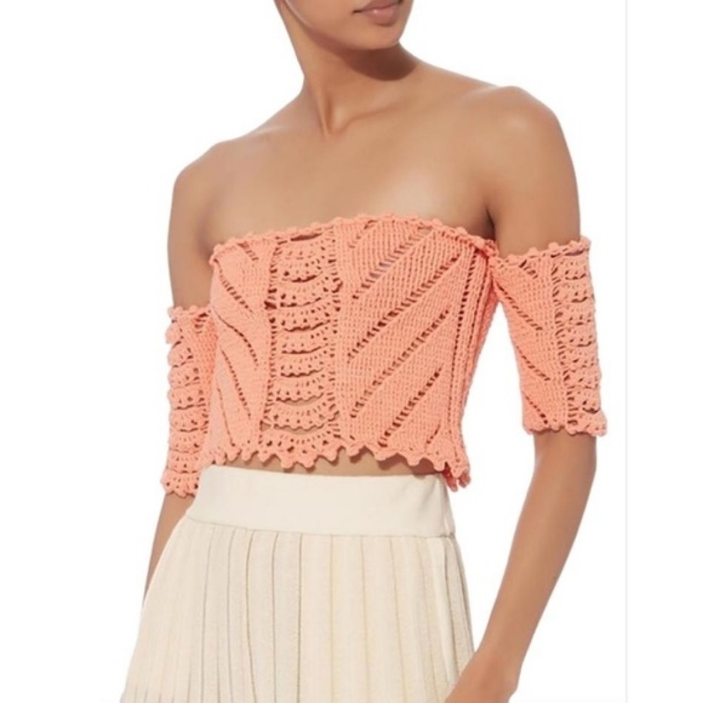 Ronny Kobo Catya Crochet Crop Top NWT